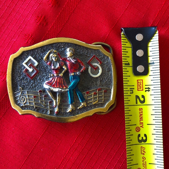 Vintage 1984: Square Dance Belt Buckle with 🎶 - Picture 4 of 4